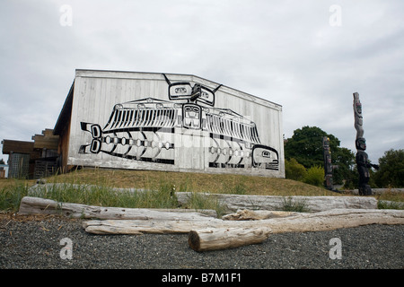 Colombie-britannique - Centre culturel U'mista, dans la ville de Alert Bay, sur l'île Cormorant, dans le détroit de Johnstone. Banque D'Images