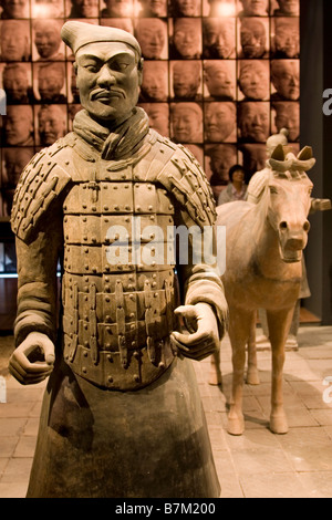 Terre cuite du tombeau de Qin Shi Huang affichée à la musée d'histoire du Shaanxi à Xi'an en Chine Banque D'Images