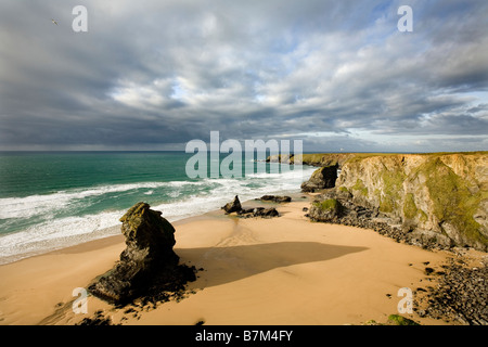 Bedruthan steps Cornwall coast Banque D'Images