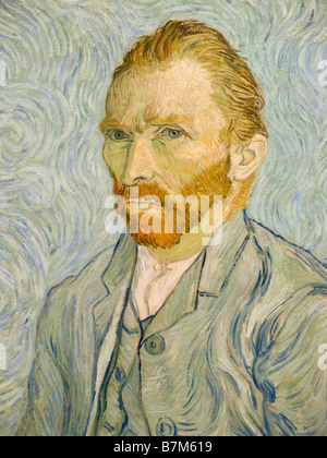 Un auto portrait, peint par Vincent Van Gogh en 1889. Au Musée d'Orsay à Paris, France Europe Banque D'Images