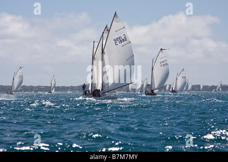 Couta bateaux naviguant au large de Sorrento, Mornington Peninsula, Victoria, Australie Banque D'Images