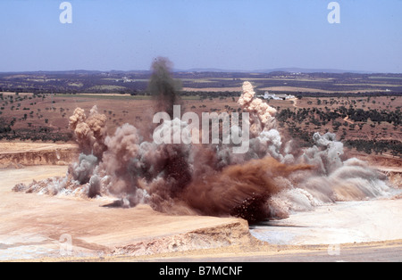 L'explosion de mines en Río Tinto, province de Huelva, Andalousie, Espagne Banque D'Images