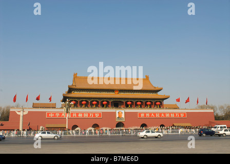 La Place Tian An Men à Pékin, Chine Banque D'Images