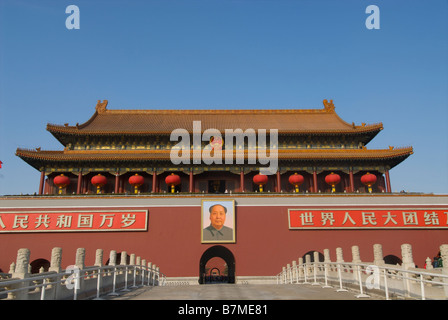 La Place Tian An Men à Pékin, Chine Banque D'Images