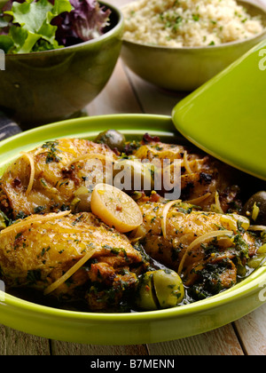 Tajine de poulet marocain Banque D'Images