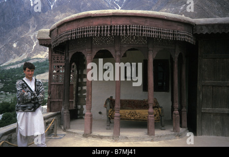 Fort Karimabad balcon Nord Pakistan Hunza Banque D'Images
