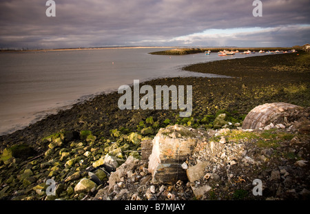 Marée basse à trou de Rhône-Alpes Gare du Sud de Cleveland Angleterre Redcar Banque D'Images