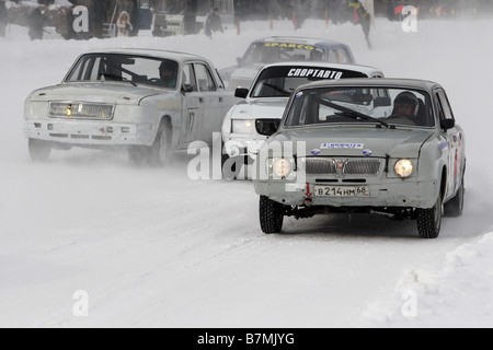 WOLGA AU rallye d'hiver dans la région de Tambov, Russie Banque D'Images