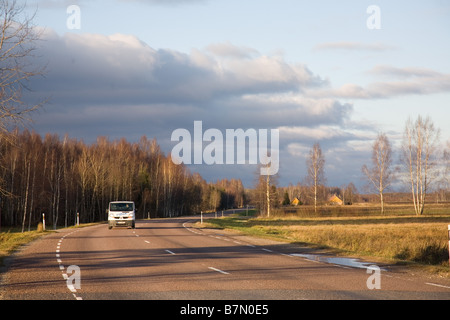 L'autoroute du comté de Tartu Estonie Banque D'Images