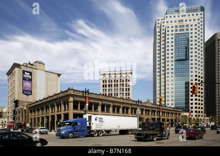 L'avenue Portage et Canwest Place, centre-ville, Winnipeg, Manitoba, Canada Banque D'Images