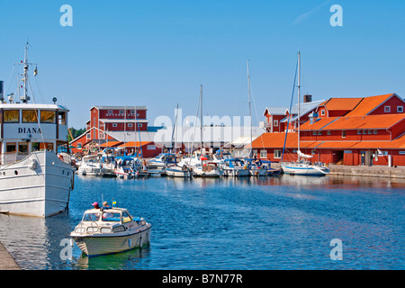 GÖTA KANAL MOTALA ÖSTERGÖTLAND SUÈDE HARBOUR Banque D'Images