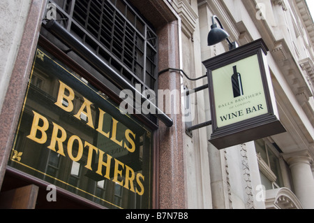 Balls Brothers Wine Bar Sign, Londres Banque D'Images