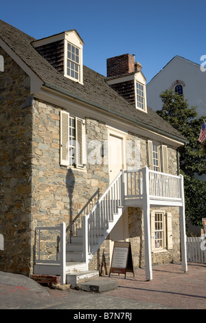 La vieille maison en pierre M Street Georgetown pensé pour être plus vieille structure dans Washington D.C. Banque D'Images