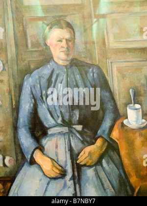 Femme avec cafetière, une peinture de Paul Cézanne, dans le musée d'Orsay Paris France Europe Banque D'Images