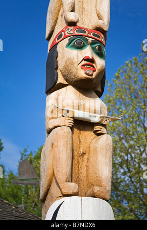 Pôle d'honneur au Centre pour des bateaux en bois de l'État de Washington Seattle USA Banque D'Images