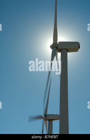 Éoliennes, turbines, North Palm Springs, CA, San Gorgonio Pass, Coachella Valley , éolienne wind farm Banque D'Images