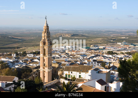 Province de Séville Valence Espagne Torre de la Victoria et vue sur ville Banque D'Images