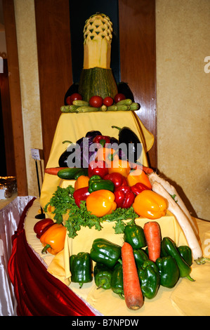 Les fruits et légumes pour le dîner de gala du Nil bateau de croisière, la Lady Mary Banque D'Images