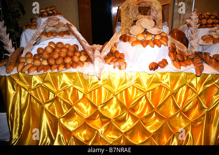 Les pains de fantaisie pour le dîner de gala du Nil bateau de croisière, la Lady Mary Banque D'Images