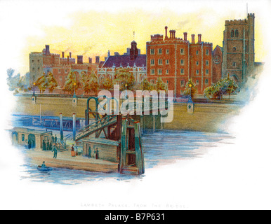 Lambeth Palace Bridge England UK GB Grande-bretagne British United Kingdom transport dock de bateau Banque D'Images