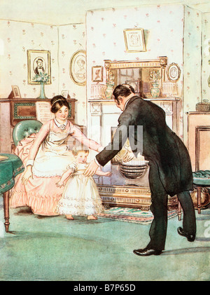 Scène de J M Barrie s jouer l'admirable Crichton Illustration par Hugh Thomsom 1860 à 1920 Banque D'Images