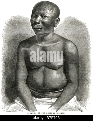 Profil de l'Île Andaman indigènes portrait les îles Andaman sont un groupe d'îles pélagiques dans le golfe du Bengale, et sont par Banque D'Images