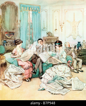 Scène de J M Barrie s jouer l'admirable Crichton Illustration par Hugh Thomsom 1860 à 1920 Banque D'Images