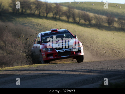 Les voitures de rallye au rallye Wales GB, 2008 Banque D'Images