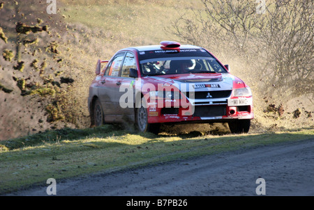 Les voitures de rallye au rallye Wales GB, 2008 Banque D'Images