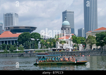 Rivière Singapour Quartier Colonial Raffles Landing Site north boat quay Banque D'Images