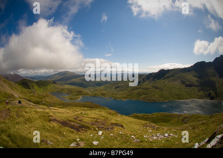 Llyn Llydaw Reservoir Snowdon pays de Galles. Banque D'Images
