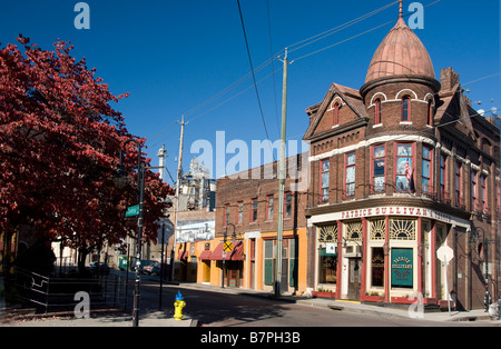 Entrepôts restaurés dans la Vieille Ville, Quartier historique de Knoxville, Tennessee Banque D'Images