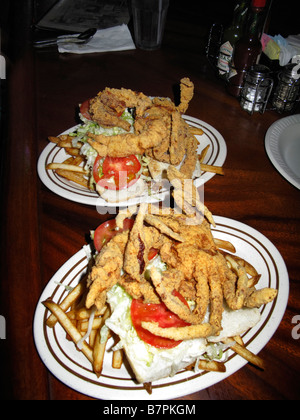 Crabe à carapace molle frit po-boy de Acme Oyster House Banque D'Images