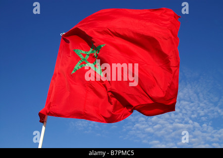 Drapeau Marocain, Maroc Banque D'Images