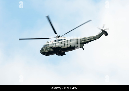 Marine One est l'indicatif d'appel accordée à des hélicoptères militaires qui portent des présidents des États-Unis y compris ce VH-3D Sea King Sikorsky Banque D'Images