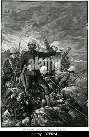 Sir George Colley Majuba Hill 1881 Afrique du Sud La guerre des Boers, la bataille de combat soldat mort attaque combat de siège Banque D'Images