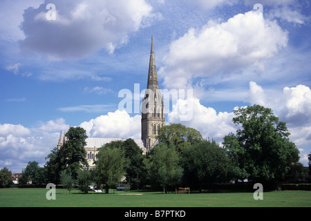 La cathédrale de Salisbury, Wiltshire, Royaume-Uni Banque D'Images