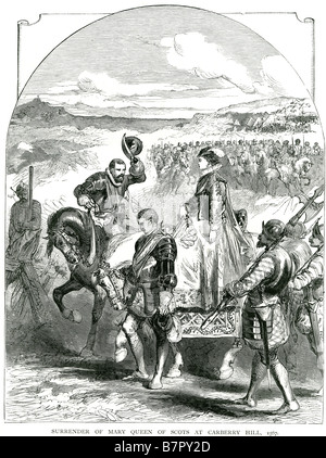 Abandon Marie, Reine des Écossais Carberry Hill 1567 Ecosse Image gardes de l'Armée de Marie je l'Ecosse prisonnier Banque D'Images