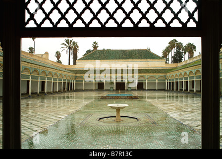 Cour intérieure du palais de la Bahia Palace Marrakech Marrakech Maroc Maroc Maroc Banque D'Images