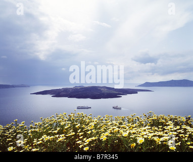 Île de Santorini, Cyclades, Grèce Banque D'Images