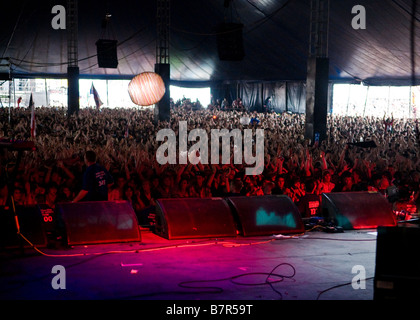 La foule à la radio1 NME scène au Reading Festival 2008 Banque D'Images