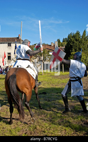 Fête médiévale à Parthenay, Deux-Sèvres, France Banque D'Images