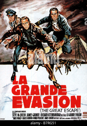 La grande évasion Année : 1963 USA Steve McQueen Réalisateur : John Sturges Movie poster (Fr) Banque D'Images