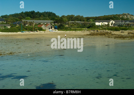 Vieux Grimsby Beach sur Isles of Scilly Tresco sur une journée ensoleillée Banque D'Images