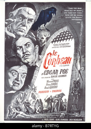 Le corbeau Le corbeau Année : 1963 - USA Réalisateur : Roger Corman D'après le roman de Edgar Allan Poe affiche de film Banque D'Images