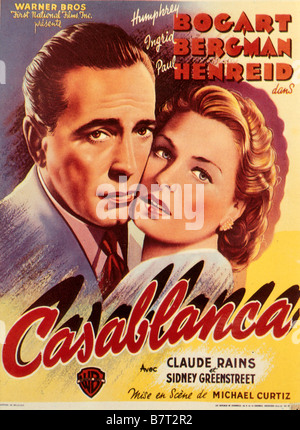 Casablanca Année : 1942 USA Humphrey Bogart, Ingrid Bergman Réalisateur : Michael Curtiz affiche de film Banque D'Images