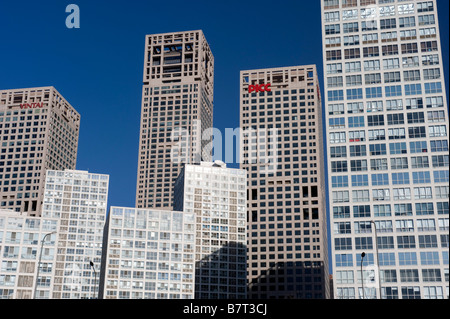 Des tours d'immeubles de bureaux et d'appartements à New Quartier Central des Affaires de Pékin Chine 2009 Banque D'Images