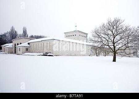 Les forces de l'air dans la neige lourde Runnymede Memorial Banque D'Images