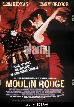 Moulin Rouge Année : 2001 USA / Australie Ewan McGregor, Nicole Kidman Réalisateur : Baz Luhrmann Film poster (Fr) Banque D'Images