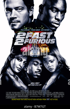 Deux deux Fast Furious Année : 2003 USA Réalisateur : John Singleton Movie poster (USA) Banque D'Images